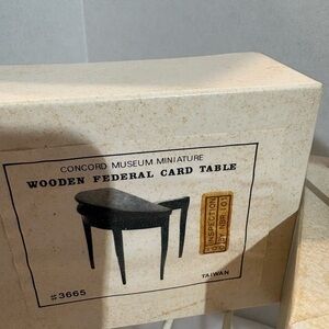 Concord Museum Miniature Wooden Federal‎ Card Table round or half moon table